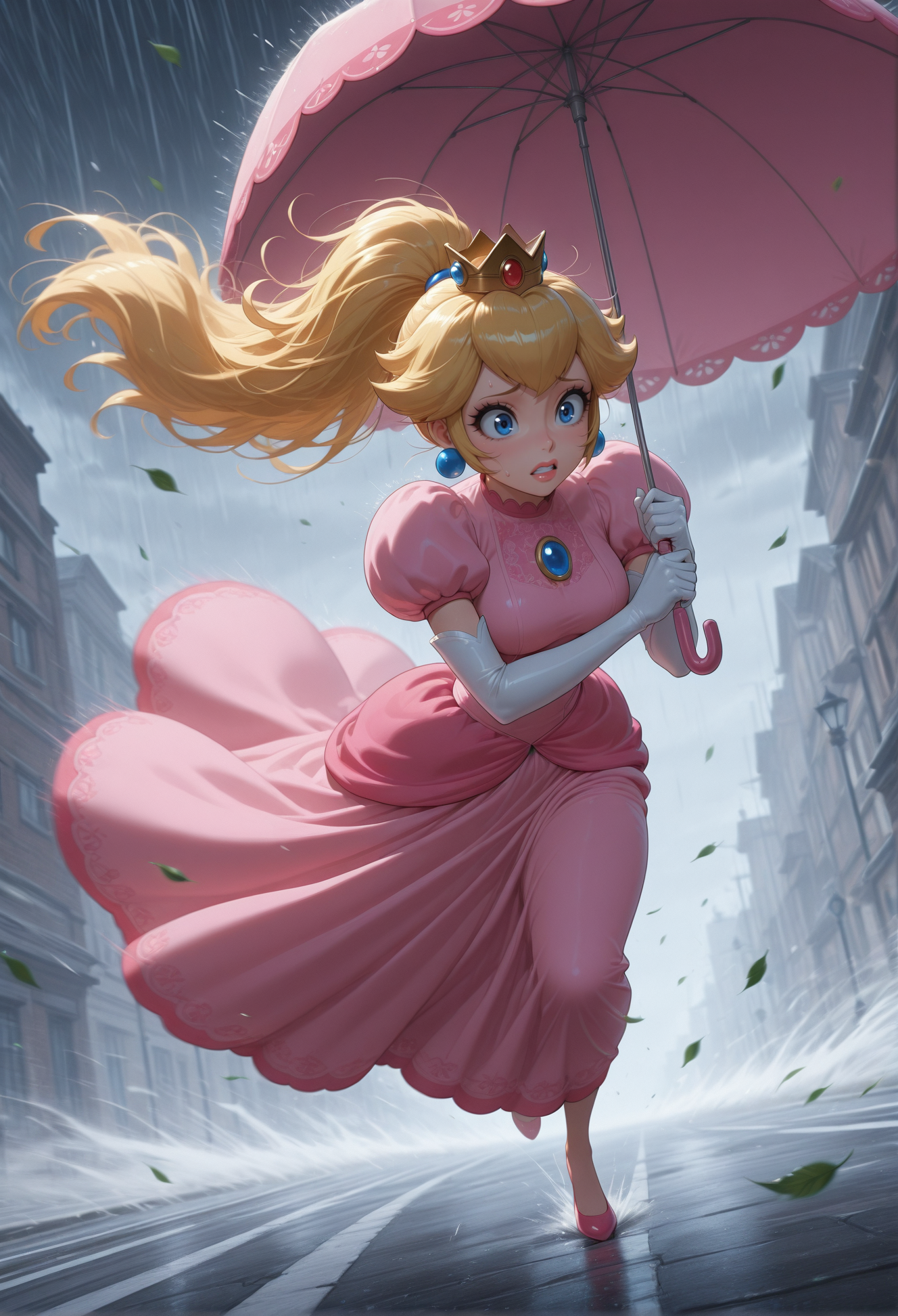(scene) Princess Peach caught in hurricane winds by miroku1867 on ...