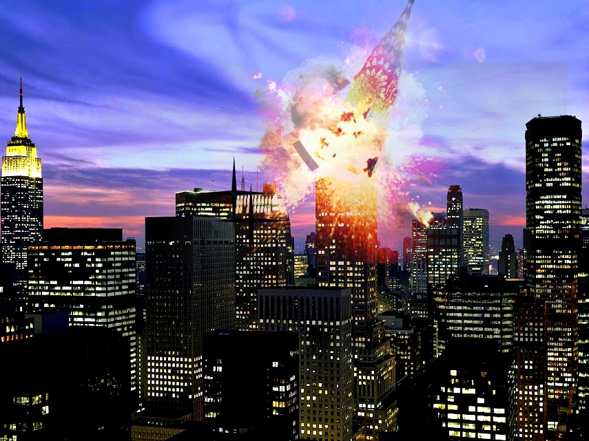 Chrysler Building exploding