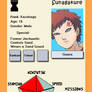 Gaara Ninja Info Card