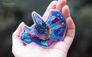 Triceratops Embroidered Brooch