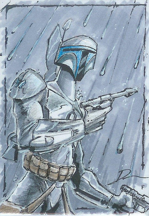 Jango Drawing Jango Fett Sketch Card by Dantooine on DeviantArt