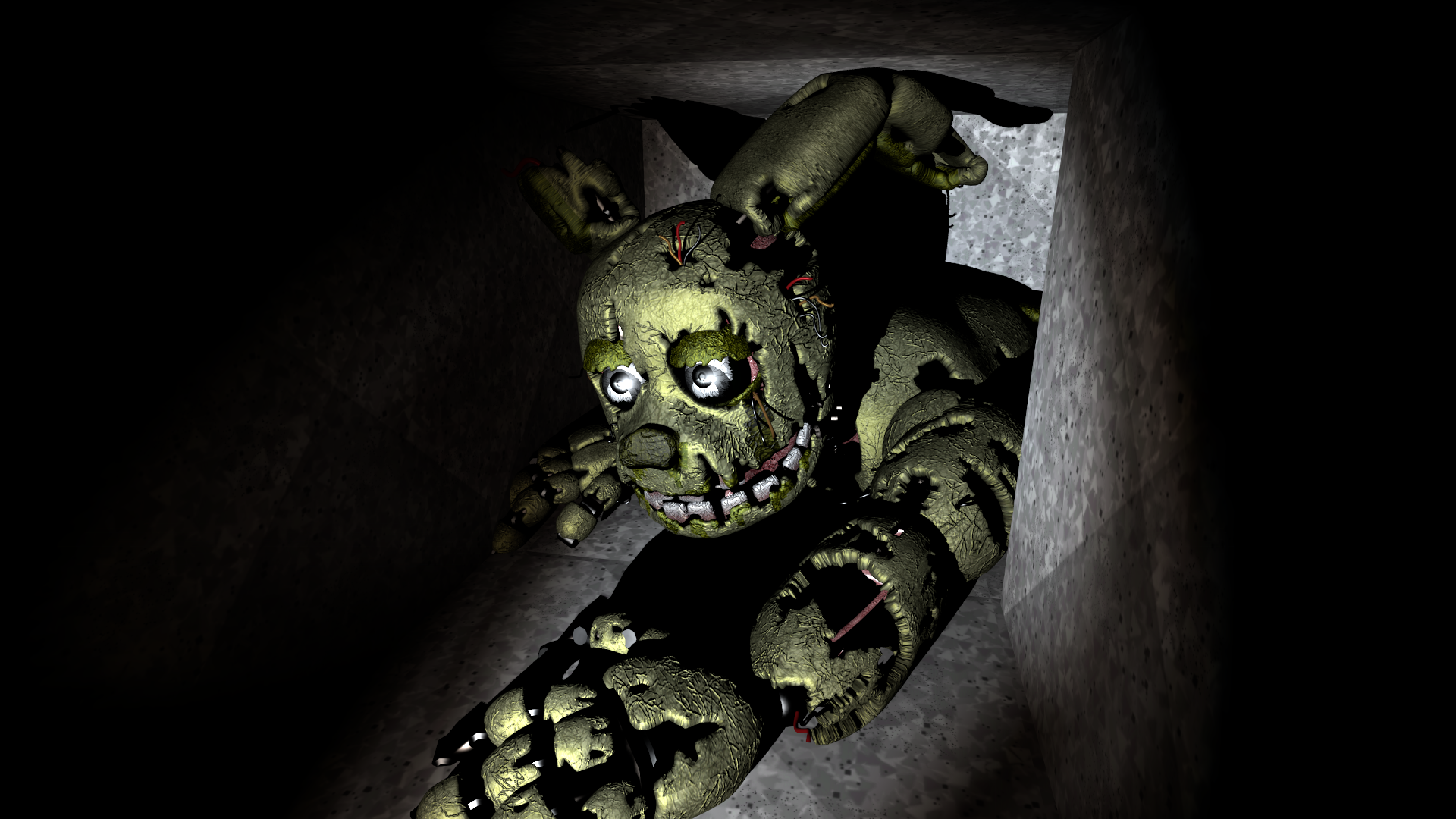 Freaky Springtrap Springtrap in vents (fnaf 3 accuracy) by billgolg on DeviantArt