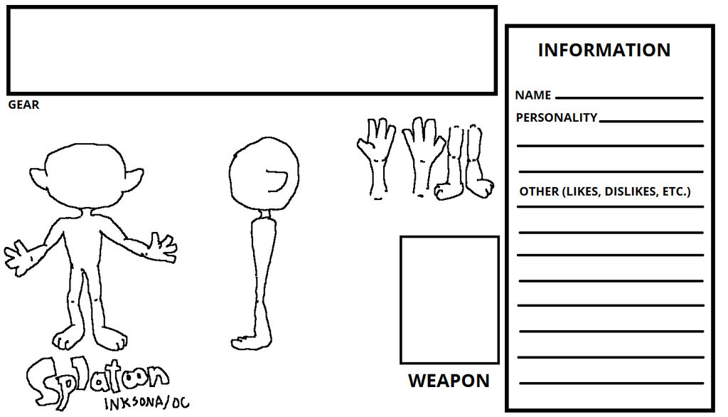 Splatoon OC/Inksona Template (MS Paint Compatible) by AwesomenessPlays