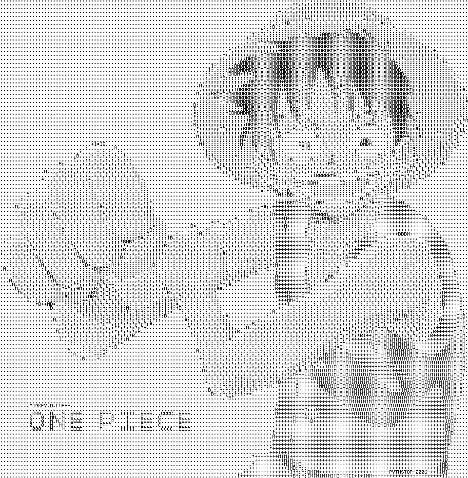 ascii-luffy by pythstop on DeviantArt