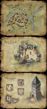 Set of fantasy maps