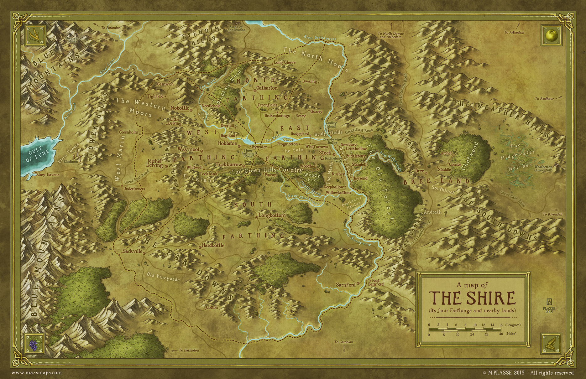 Maxime Plasse's map of The Shire