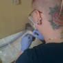 Me setting up for a tattoo