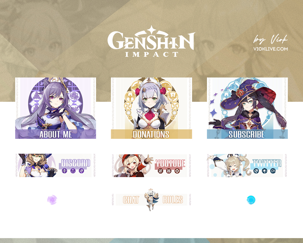 Genshin Impact Twitch Badges - Gaming Visuals