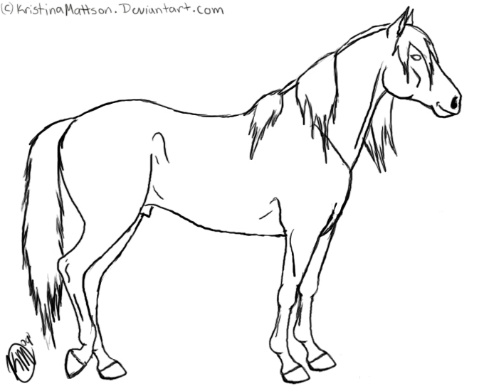 Standing Horse Pony Line art Sketch, horse, horse, animals, mare png