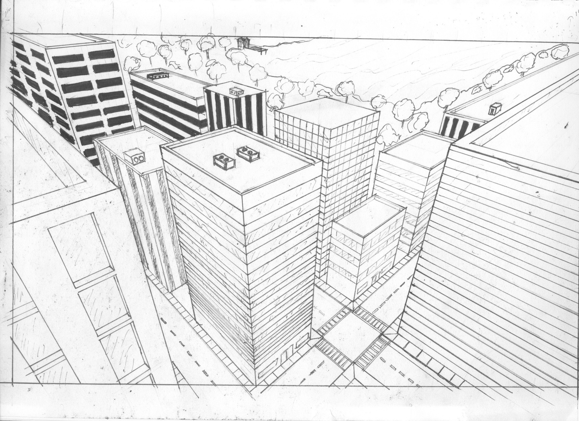 Cityscape 3 point perspective by TuSeMorte on DeviantArt