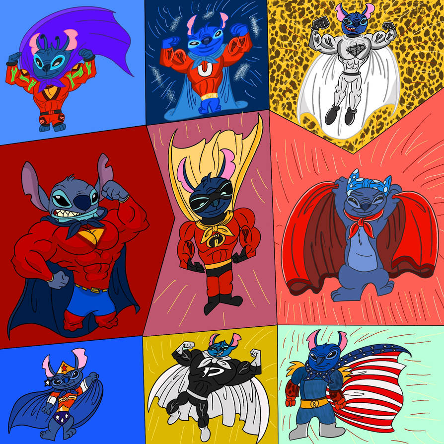 ALL KINDS OF SUPERHERO STITCH IN SUPER COSTUMES by superspyro45 on ...