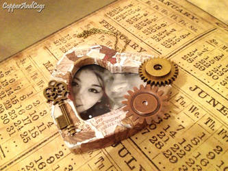 Custom Steampunk hanging photo frame