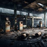 Abandoned Decayed Gas Station - Stock