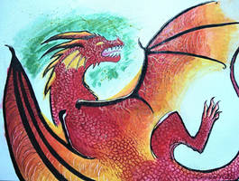 Ink/Watercolour Dragons - Red