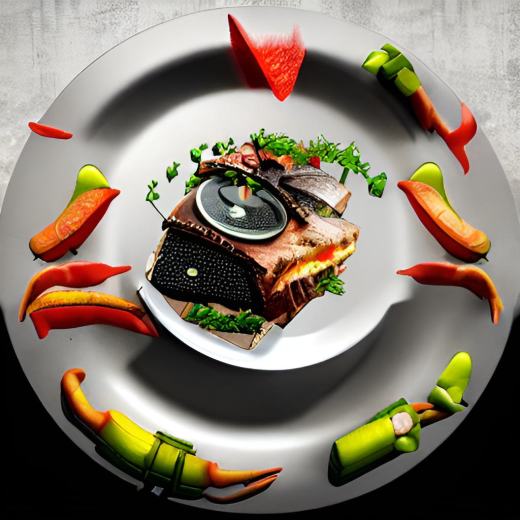 AI generated food on a plate by auroraalex on DeviantArt