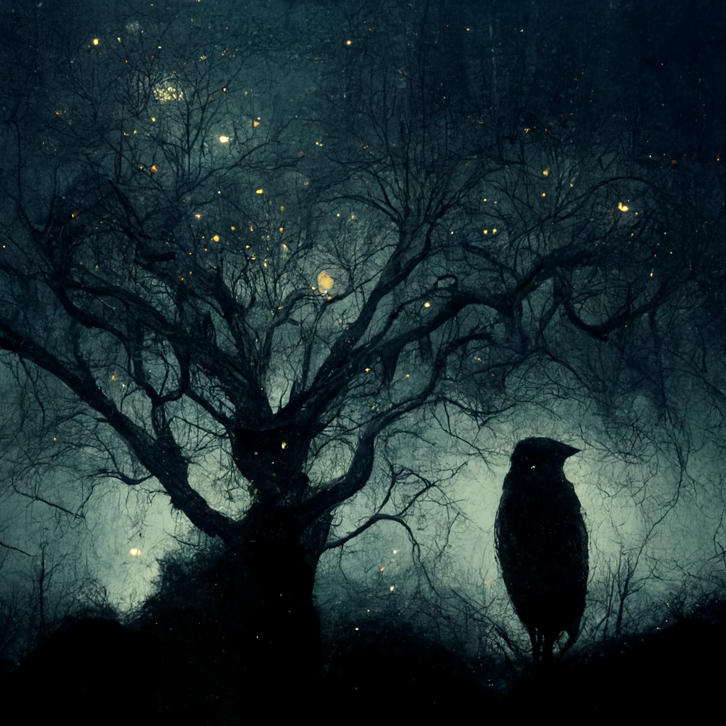 Crow in the middle of the forest at night by TheNocturnalSpirit on ...
