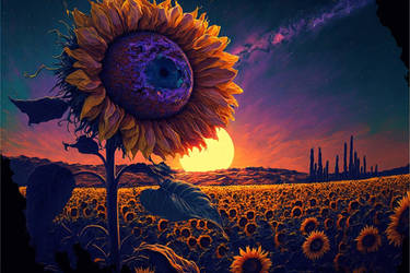 Sunflower at sunset 