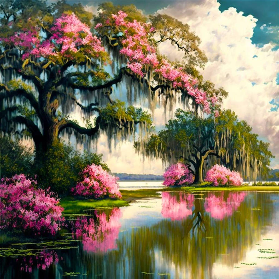 Oak trees in flower by TheNocturnalSpirit on DeviantArt
