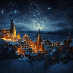 Christmas in medieval  city 