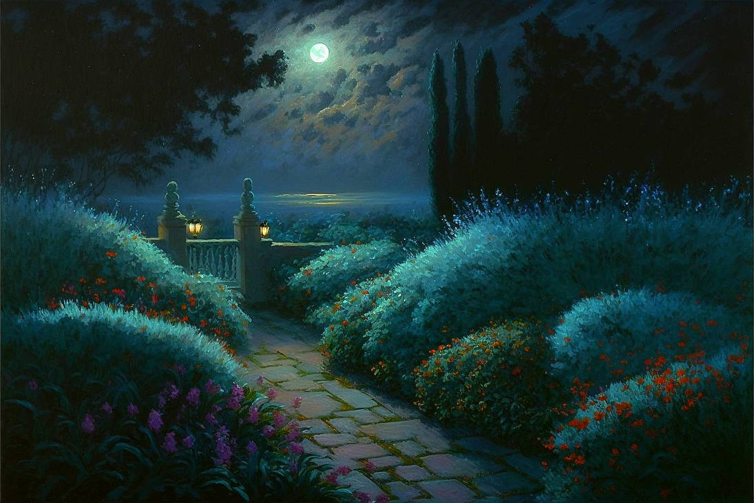 Moonlit garden by TheNocturnalSpirit on DeviantArt