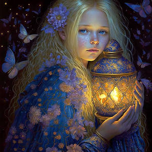 Little girl with lantern 