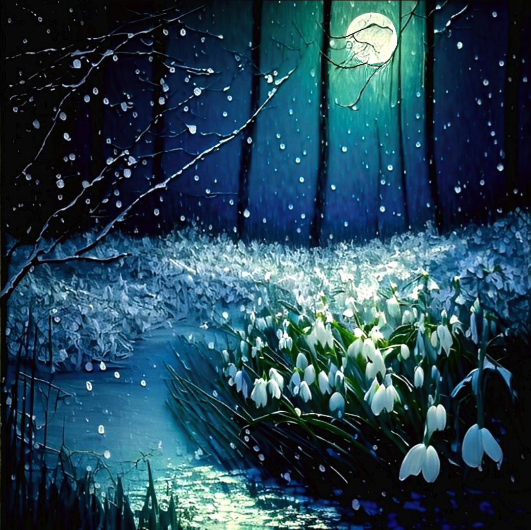 Snowdrops in the night by TheNocturnalSpirit on DeviantArt