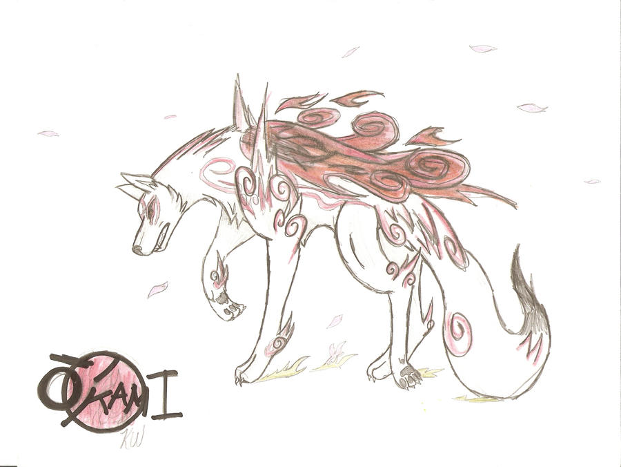 my first drawing of OKAMI by Hakues-sparkle-dream on DeviantArt