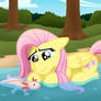 Fluttershy and an axolotl
