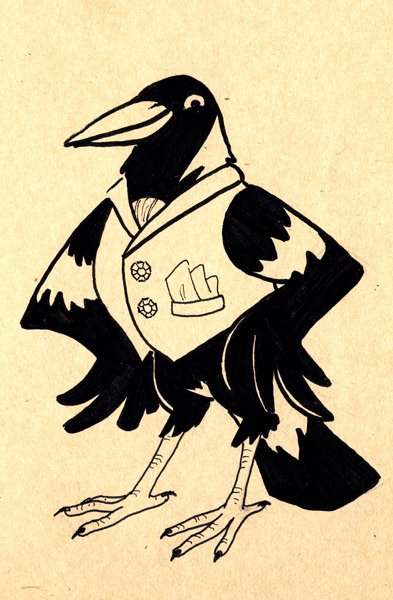 Inktober 20 - Snazzy Magpie