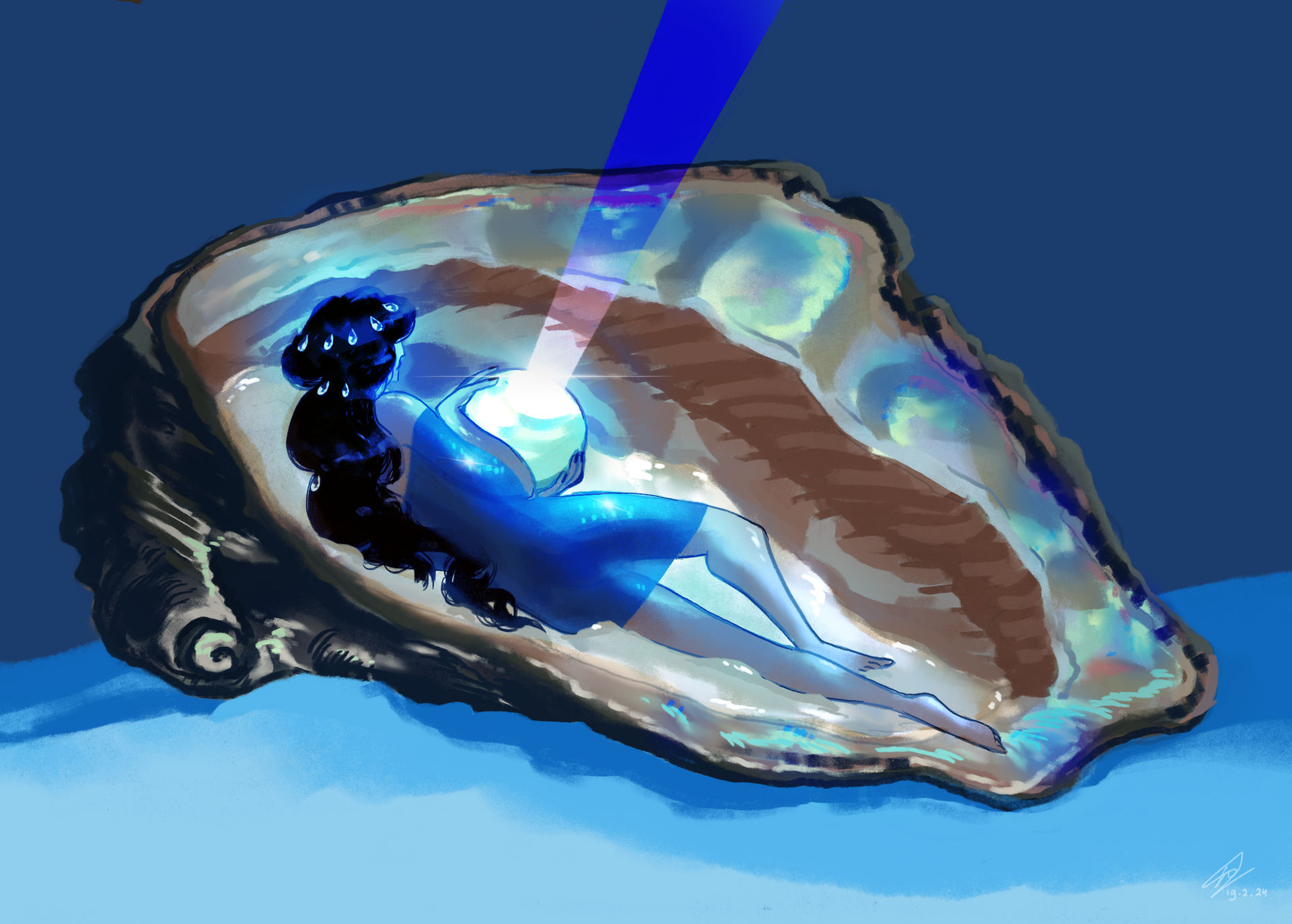Pearl in a shell
