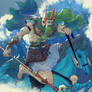 Poseidon riding the waves