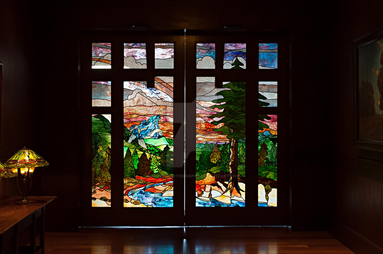 Disney Grand California Hotel stained glass doors