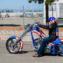 Patriotic motorcycle and rider