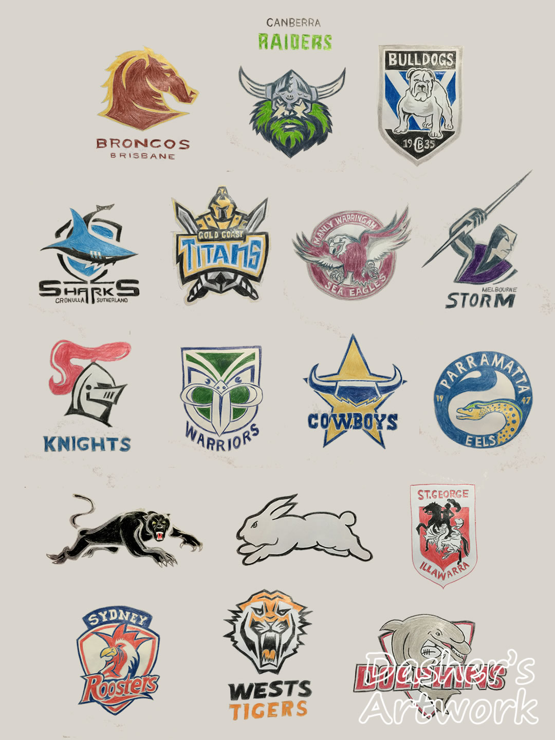 Nrl Rivals Logos Logo Drawings: All current NRL teams by DashersArtwork on DeviantArt