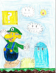 Paper Luigi With Backround