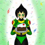 Jet Woman and Birthday Cake