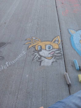 Tails Chalk art