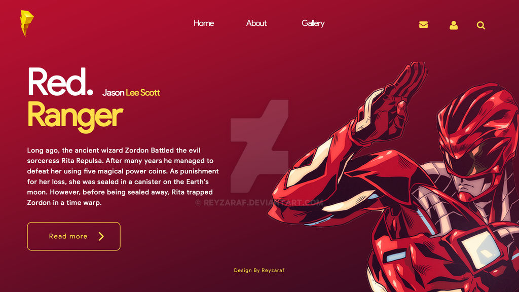 Power Rangers Red Ranger Web Design by reyzaraf on DeviantArt
