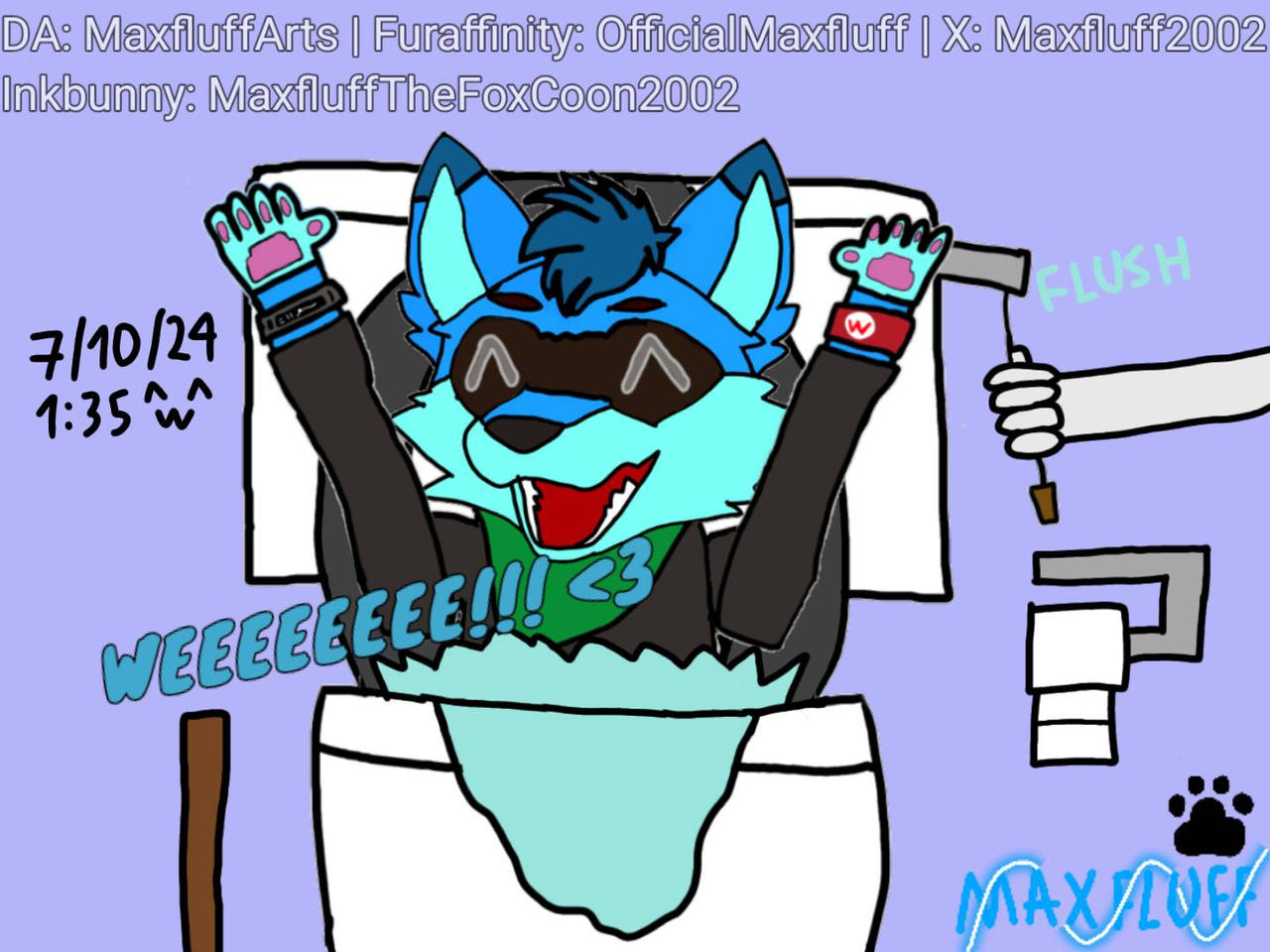 Maxflaw Maxfluff Gets Flushed by MaxfluffArts on DeviantArt