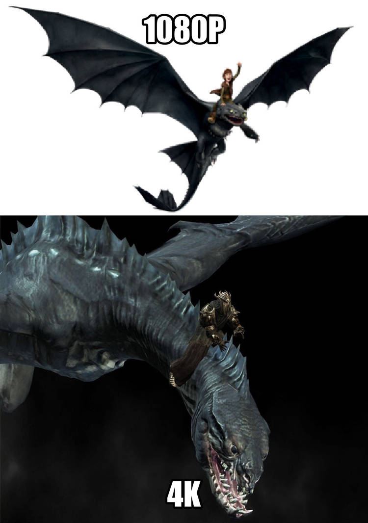 Dragon Riding: 1080p vs 4k by Templar-Dragonknight on DeviantArt
