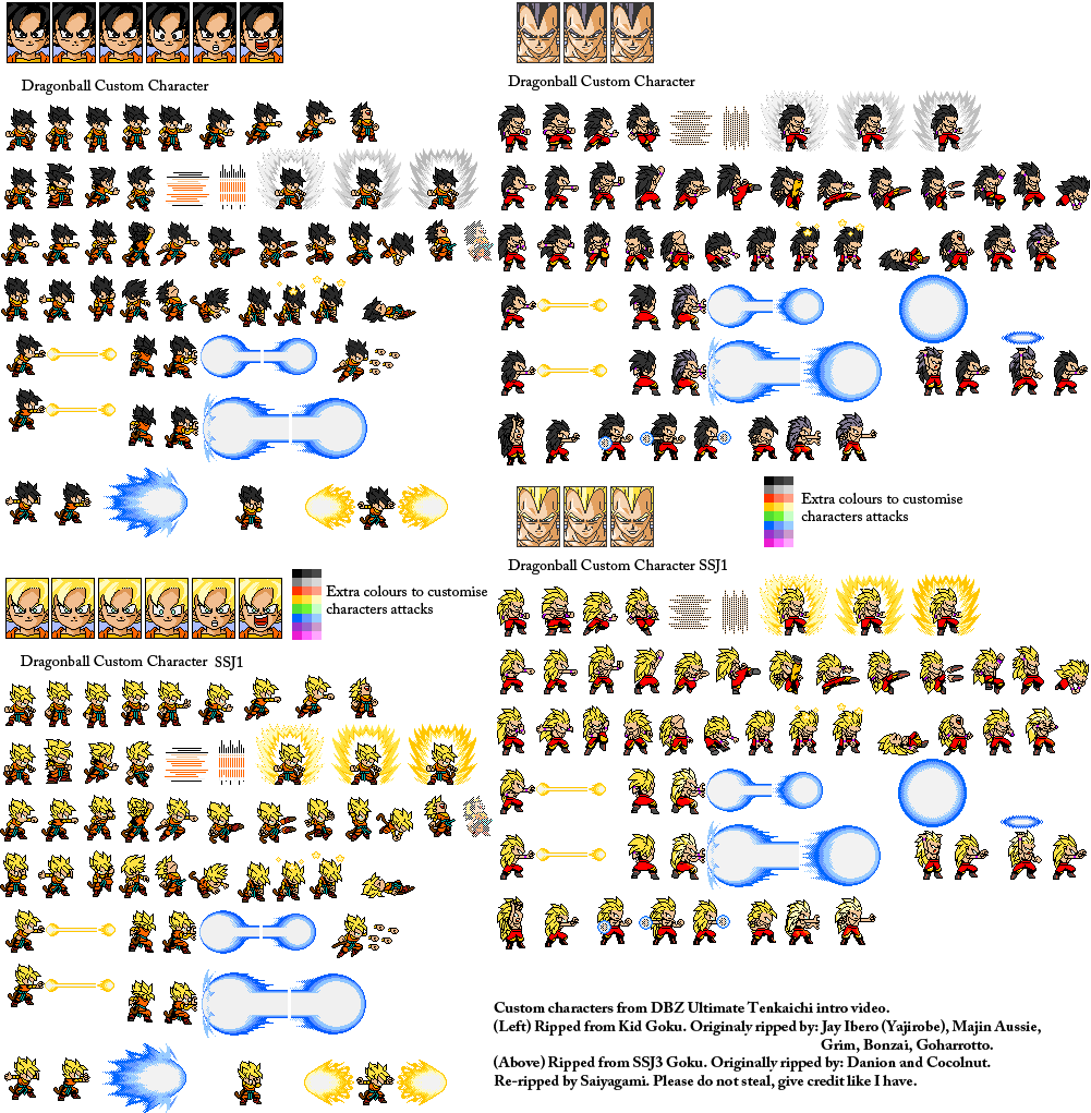 DBZ Ultimate Teckaichi Custom Character Sprites by Saiyagami on DeviantArt