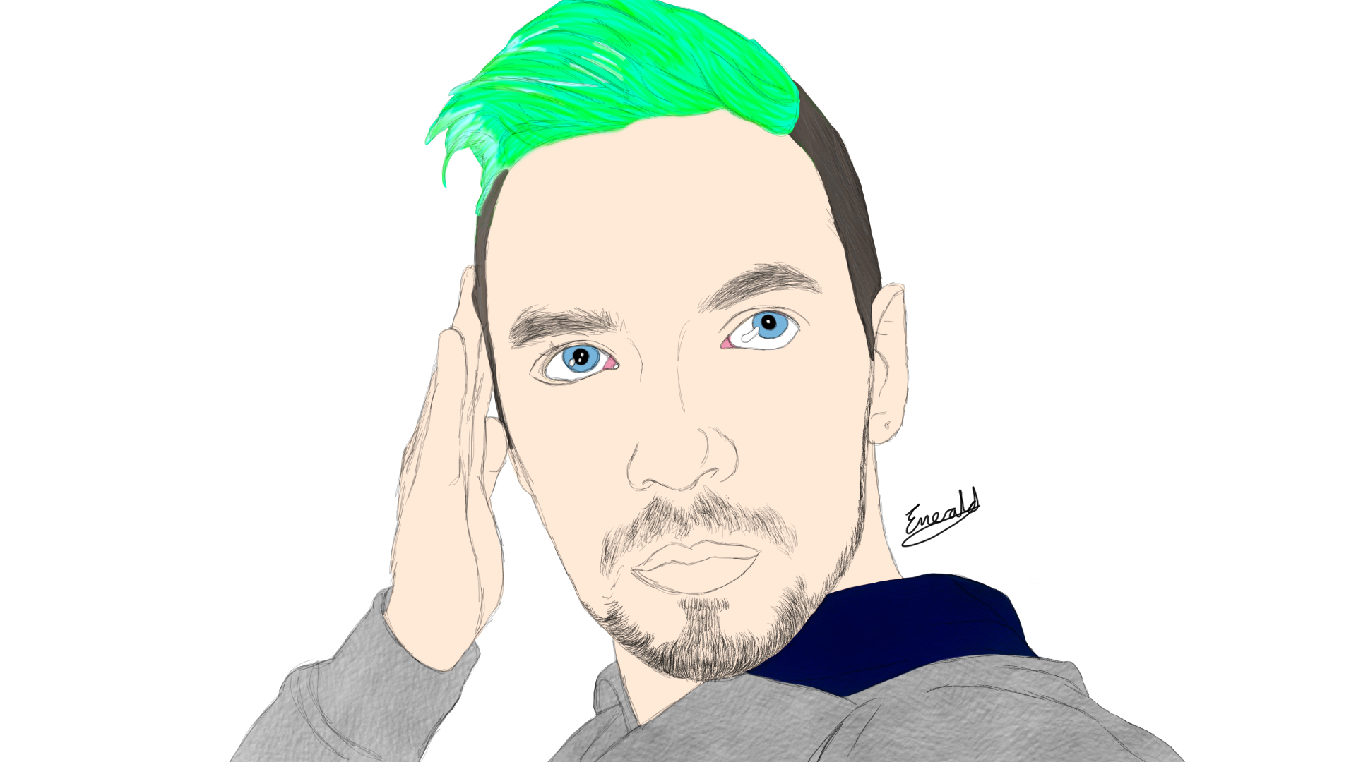 Jacksepticeye with Green Hair