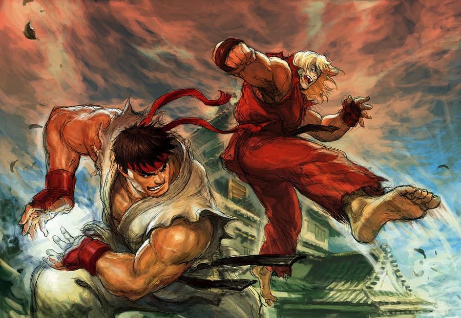 Ryu vs Ken by EastMonkey on DeviantArt