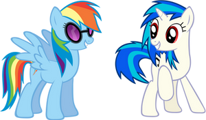 Rainbow Dash and Vinyl Scratch