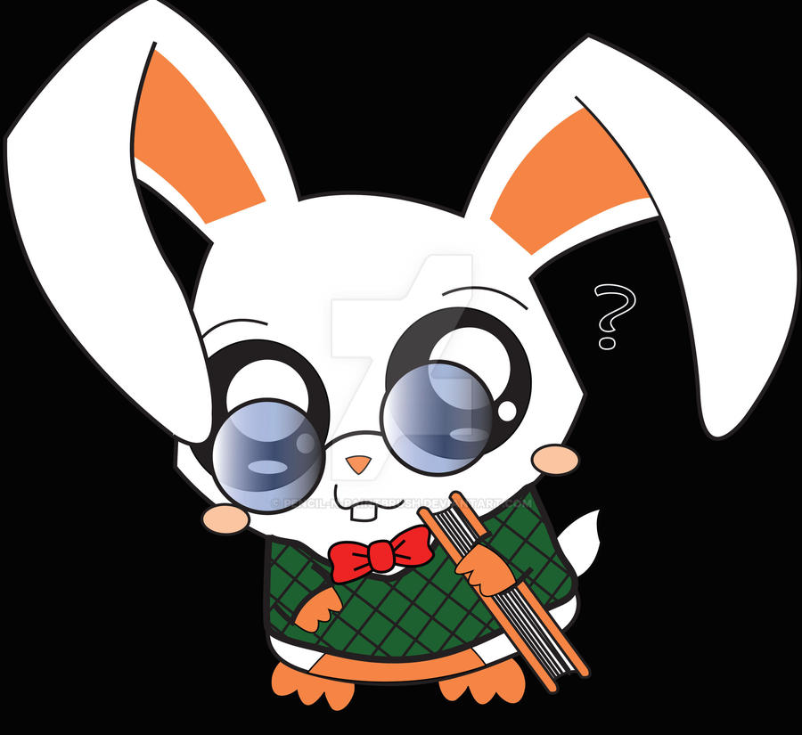Nerd Pink Rabbit Bunny nerd by Pencil-n-paintbrush on DeviantArt
