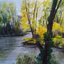 Spring at Monrepos Lake (watercolor, no AI)