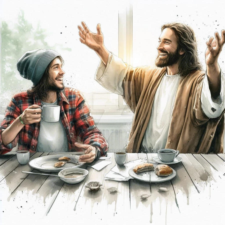 Coffee With Jesus - Part Deux by CerebralSnacks on DeviantArt