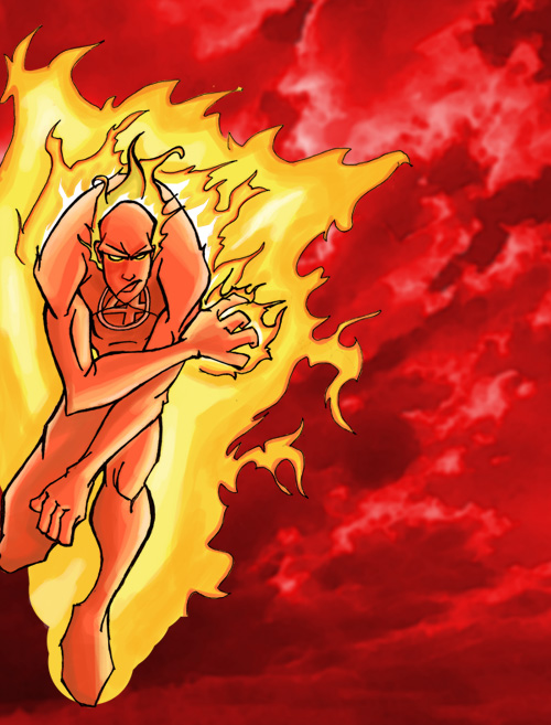 Human Torch Coloured