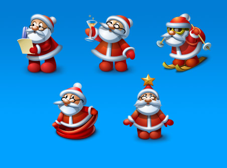 Santa Icons set