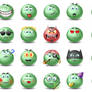 Green Emotiocns Icons set